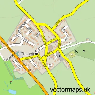 Street map sample of Chapelton, Lanarkshire