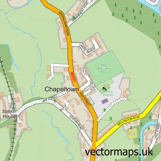 Street map sample of Chapeltown, Lancashire