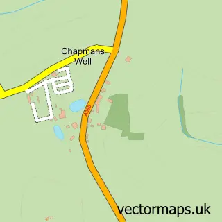 Street map sample of Chapmans Well, Devon