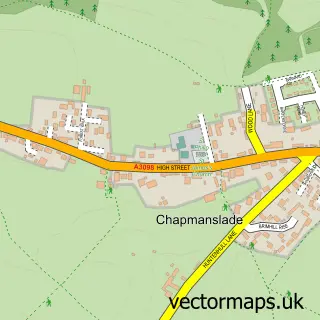 Street map sample of Chapmanslade, Wiltshire