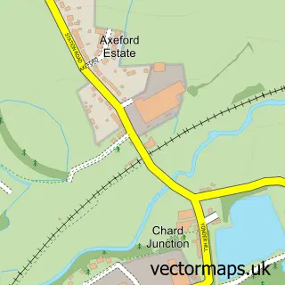 Street map sample of Chard Junction, Somerset