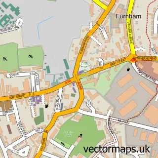 Street map sample of Chard, Somerset