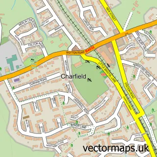 Street map sample of Charfield, Gloucestershire