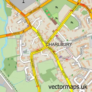Street map sample of Charlbury, Oxfordshire