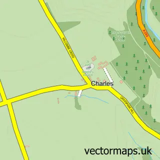 Street map sample of Charles, Devon