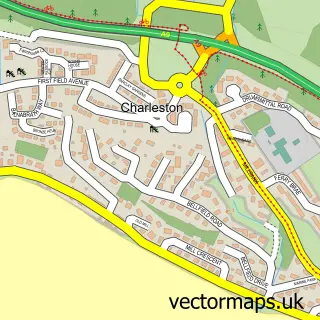 Street map sample of Charleston, Ross and Cromarty