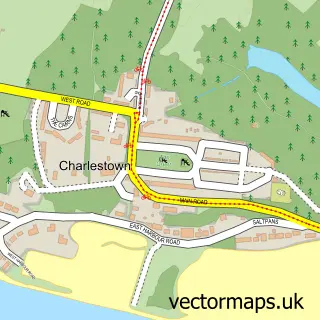 Street map sample of Charlestown, Fife