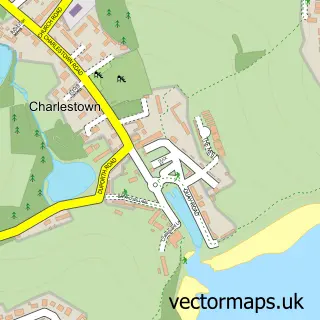 Street map sample of Charlestown, Cornwall