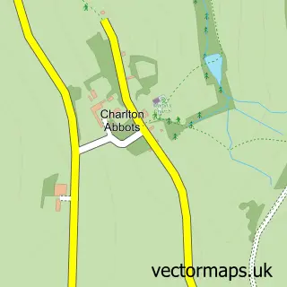 Street map sample of Charlton Abbots, Gloucestershire