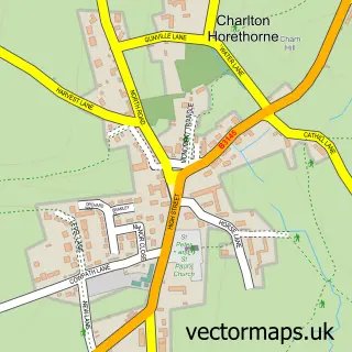 Street map sample of Charlton Horethorne, Somerset