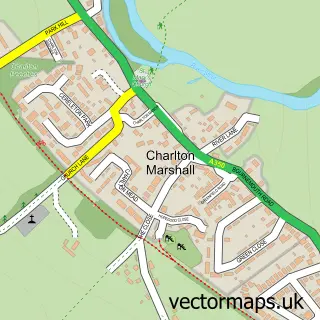Street map sample of Charlton Marshall, Dorset