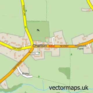 Street map sample of Charlton, Wiltshire