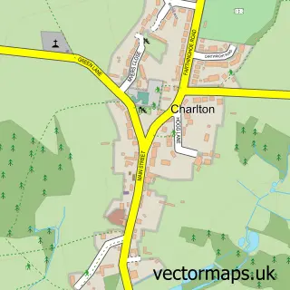 Street map sample of Charlton, Northamptonshire