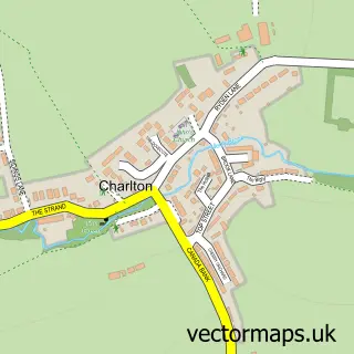 Street map sample of Charlton, Worcestershire