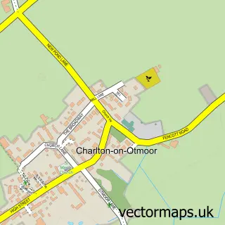 Street map sample of Charlton-on-Otmoor, Oxfordshire