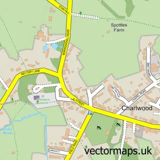 Street map sample of Charlwood, Surrey