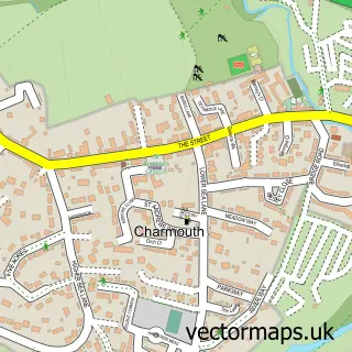 Street map sample of Charmouth, Dorset