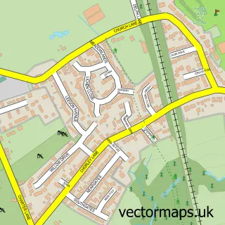 Street map sample of Charnock Richard, Lancashire