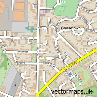 Street map sample of Chasetown, Staffordshire
