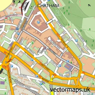 Street map sample of Chatham, Kent
