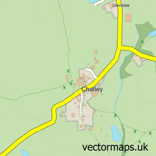 Street map sample of Chatley, Worcestershire
