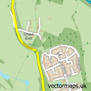 Street map sample of Chaul End, Bedfordshire