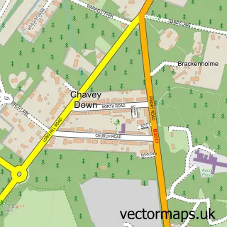 Street map sample of Chavey Down, Berkshire