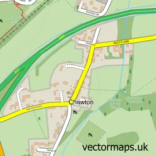 Street map sample of Chawton, Hampshire