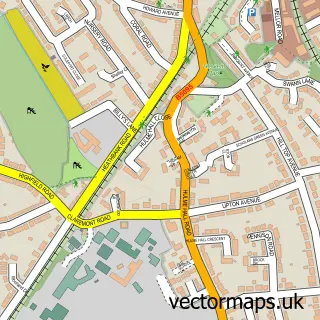 Street map sample of Cheadle Hulme, Greater Manchester