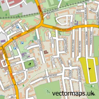 Street map sample of Cheadle, Greater Manchester