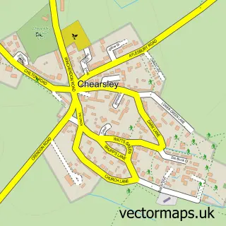 Street map sample of Chearsley, Buckinghamshire