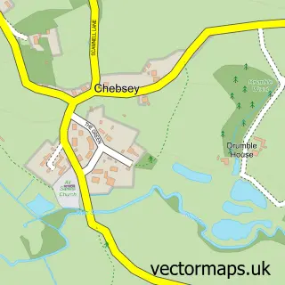 Street map sample of Chebsey, Staffordshire