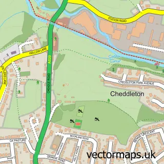Street map sample of Cheddleton, Staffordshire