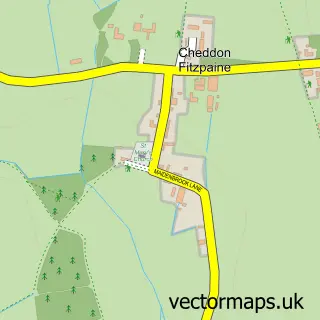 Street map sample of Cheddon Fitzpaine, Somerset
