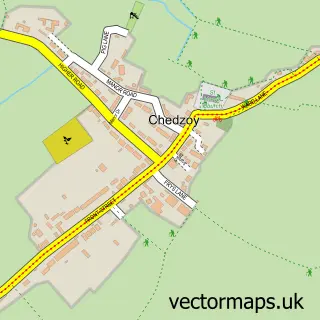 Street map sample of Chedzoy, Somerset