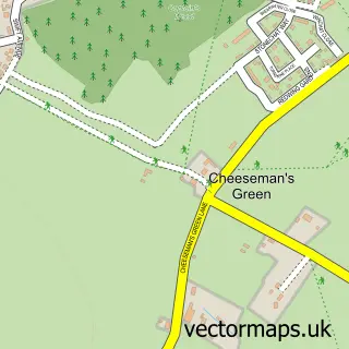 Street map sample of Cheeseman's Green, Kent