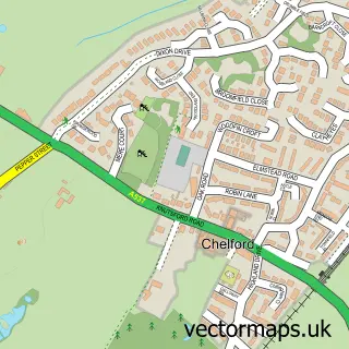 Street map sample of Chelford, Cheshire