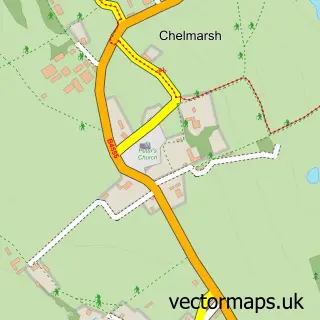 Street map sample of Chelmarsh, Shropshire
