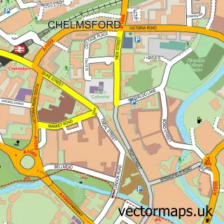 Street map sample of Chelmsford, Essex