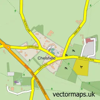 Street map sample of Chelsfield, Greater London
