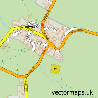 Street map sample of Chelveston, Northamptonshire