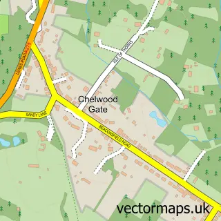 Street map sample of Chelwood Gate, East Sussex