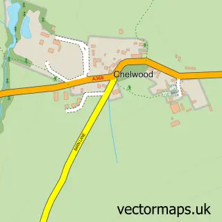 Street map sample of Chelwood, Somerset
