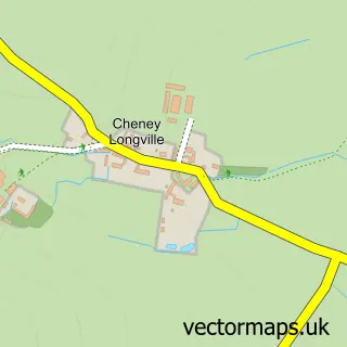 Street map sample of Cheney Longville, Shropshire