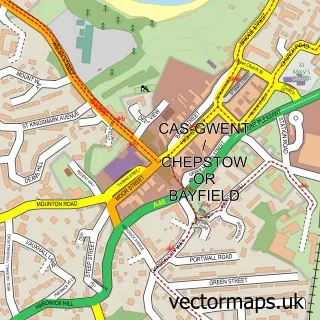 Street map sample of Chepstow, Gwent
