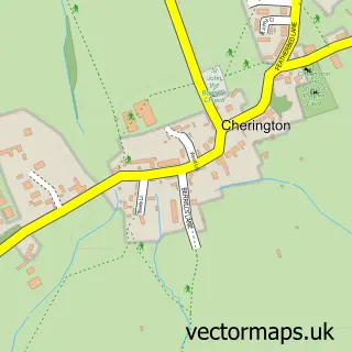 Street map sample of Cherington, Warwickshire