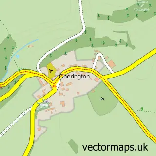 Street map sample of Cherington, Gloucestershire