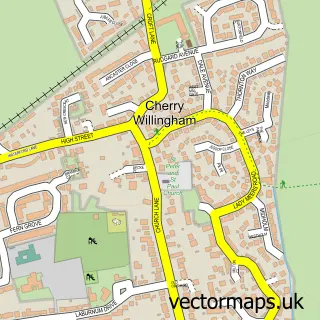 Street map sample of Cherry Willingham, Lincolnshire