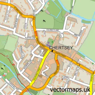 Street map sample of Chertsey, Surrey