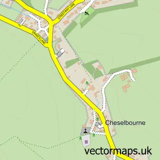 Street map sample of Cheselbourne, Dorset